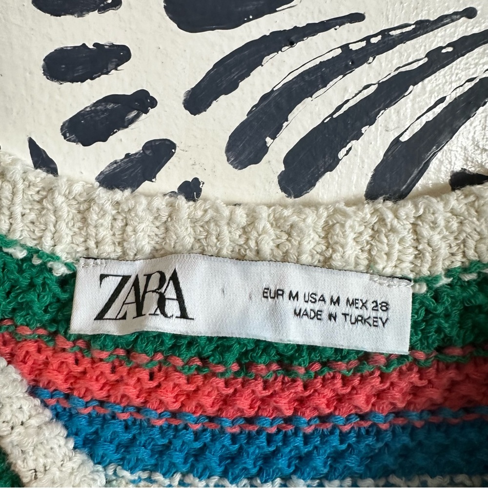 Zara Stripe Crochet Summer Mini Dress - Picture 8 of 12
